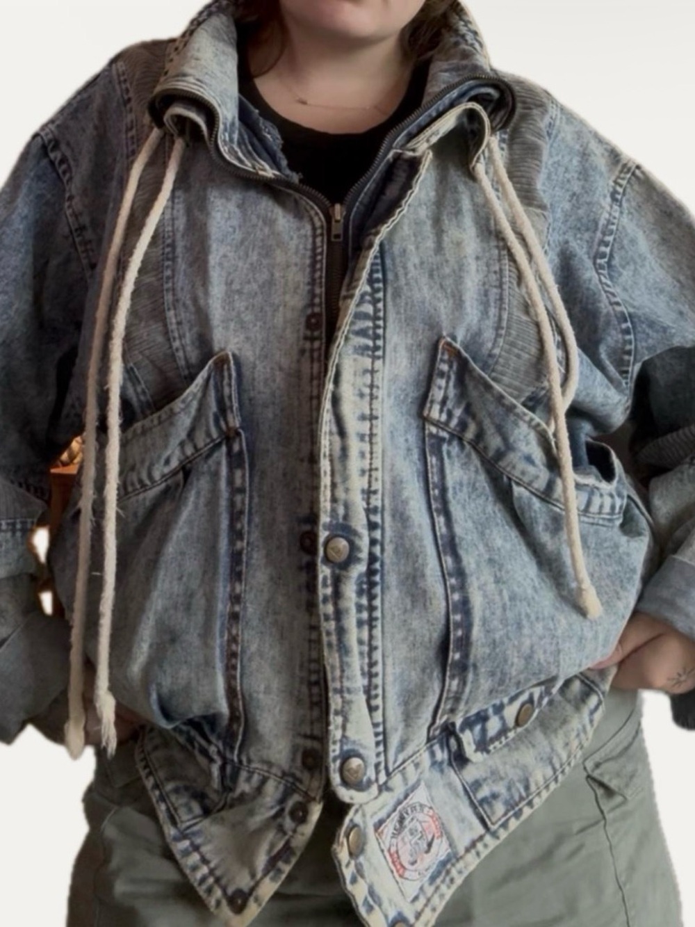 Acid Wash Light Blue Denim Jacket vintage